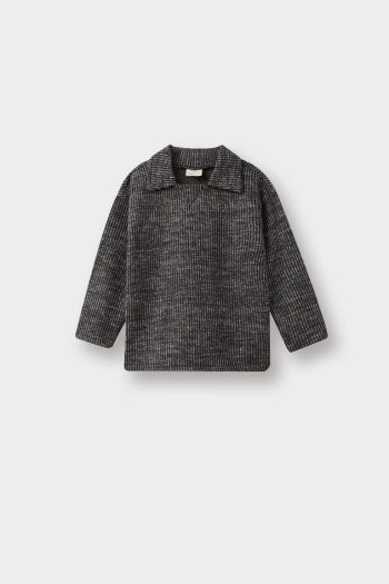 Boys' Sweater-Look Shirt Collar Sweatshirt