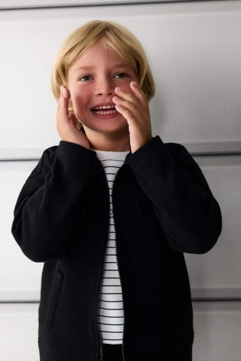 Boys' Zip-Front Shirt Collar Cardigan