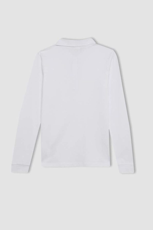 Girls' Long Sleeve Basic Polo Shirt
