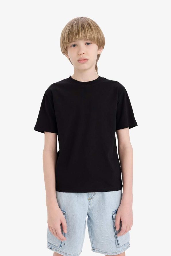 Boys' Basic Short Sleeve Crew Neck T-Shirt