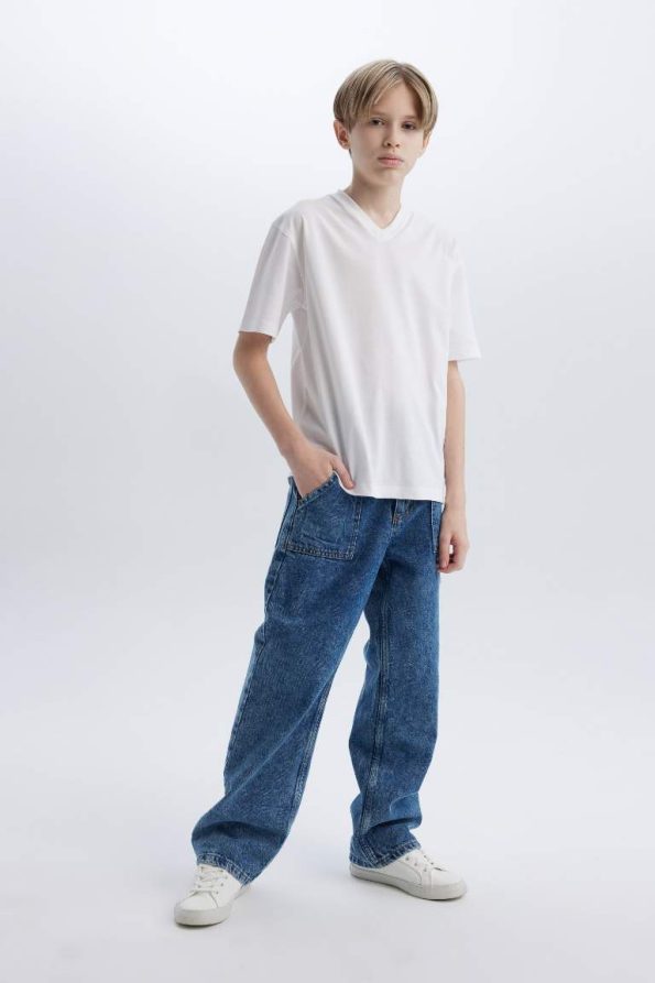 Boys' Basic V-Neck Short Sleeve T-Shirt