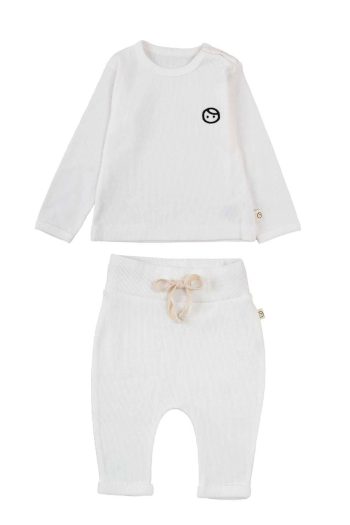 Organic Cotton Baby Knit Set in White