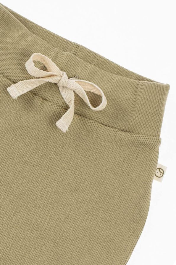 Organic Cotton Ribbed Set for Babies in Khaki