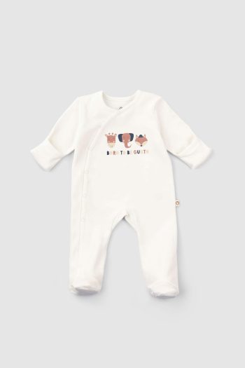 Organic Cotton Baby Sleepsuit Set with Mittens and Feet in Dusty Pink