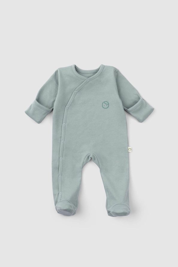 Animal Print 3-Piece Organic Cotton Baby Sleepsuit Set with Mittens