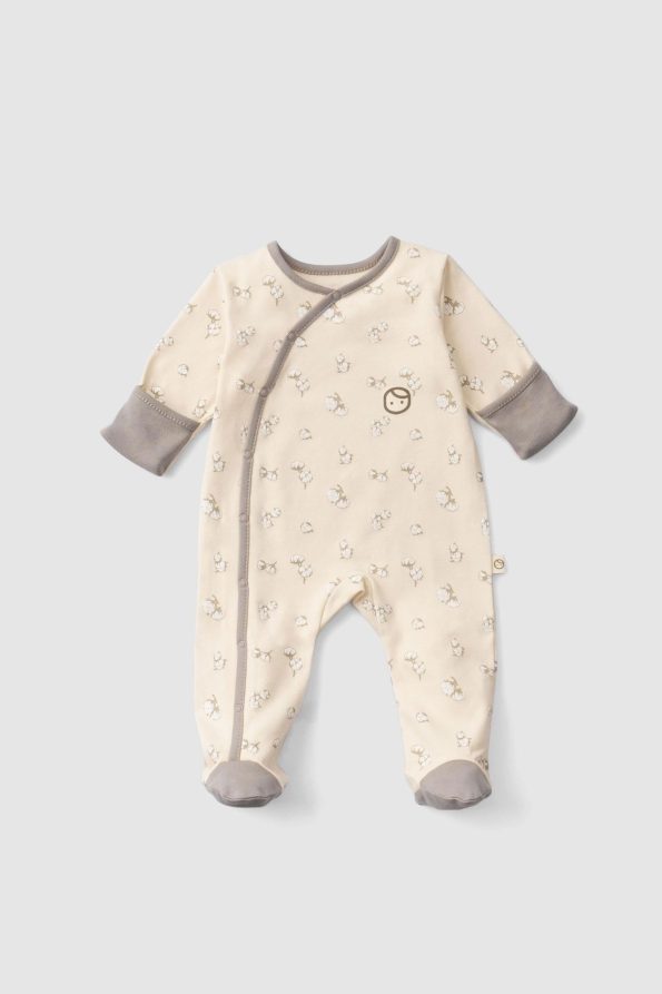 Organic Cotton Footed Romper with Mittens