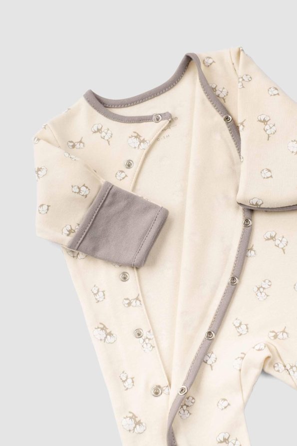 Organic Cotton Footed Romper with Mittens