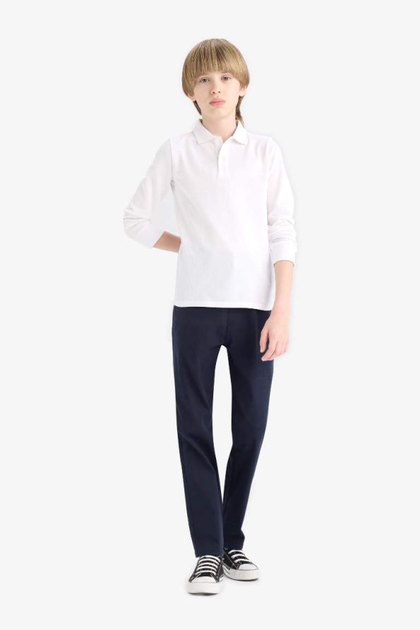 Boys' Classic Polo Neck Long Sleeve T-Shirt