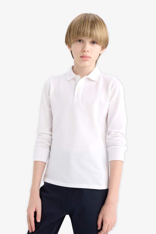 Boys' Classic Polo Neck Long Sleeve T-Shirt