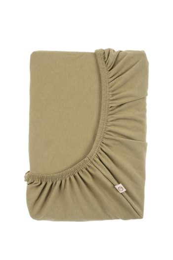 Organic Cotton Fitted Sheet for Babies in Haki