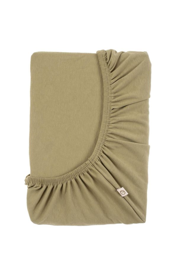 Organic Cotton Fitted Sheet for Babies in Haki
