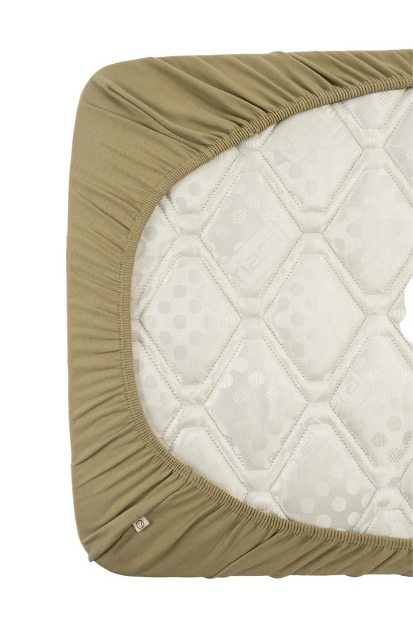 Organic Cotton Fitted Sheet for Babies in Haki