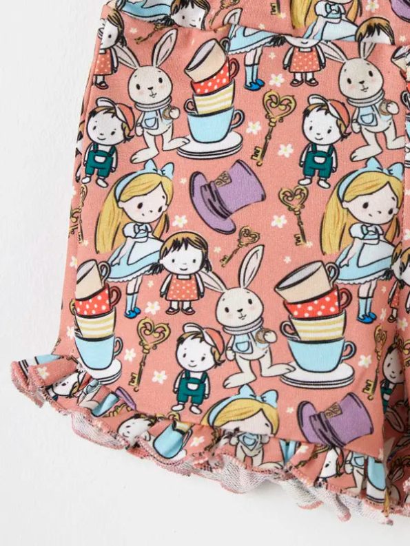 Alice Print T-shirt and Shorts Set