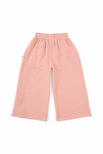 Muslin Palazzo Kids Pants Pink Organic Cotton
