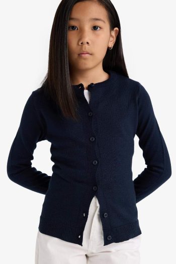 Girls' Button-Up School Cardigan