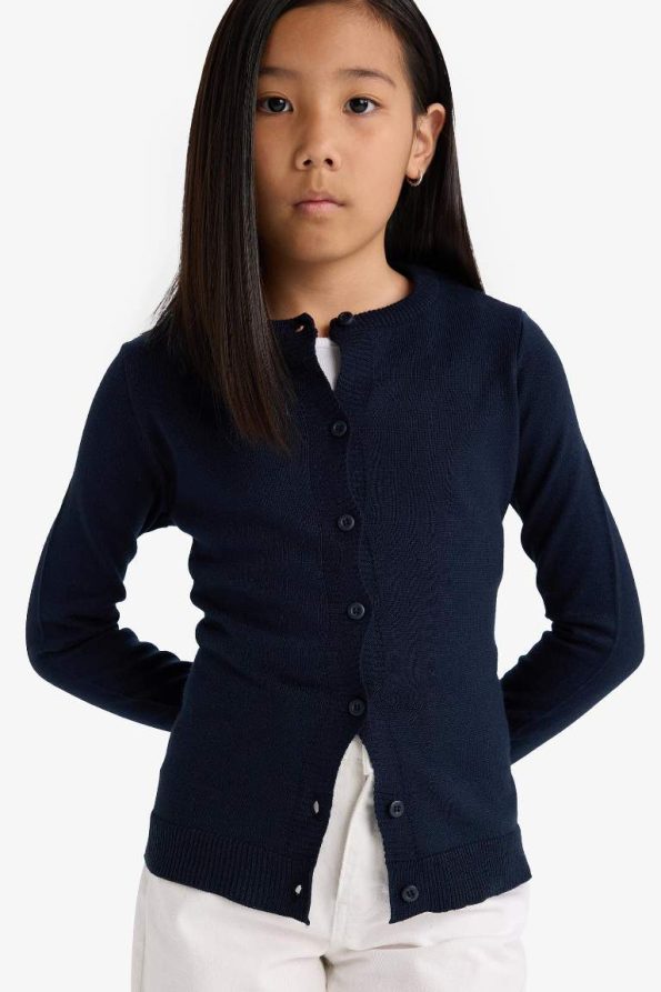 Girls' Button-Up School Cardigan