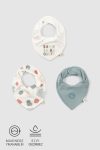 Organic Cotton 3-Piece Waterproof Bandana Bib Set