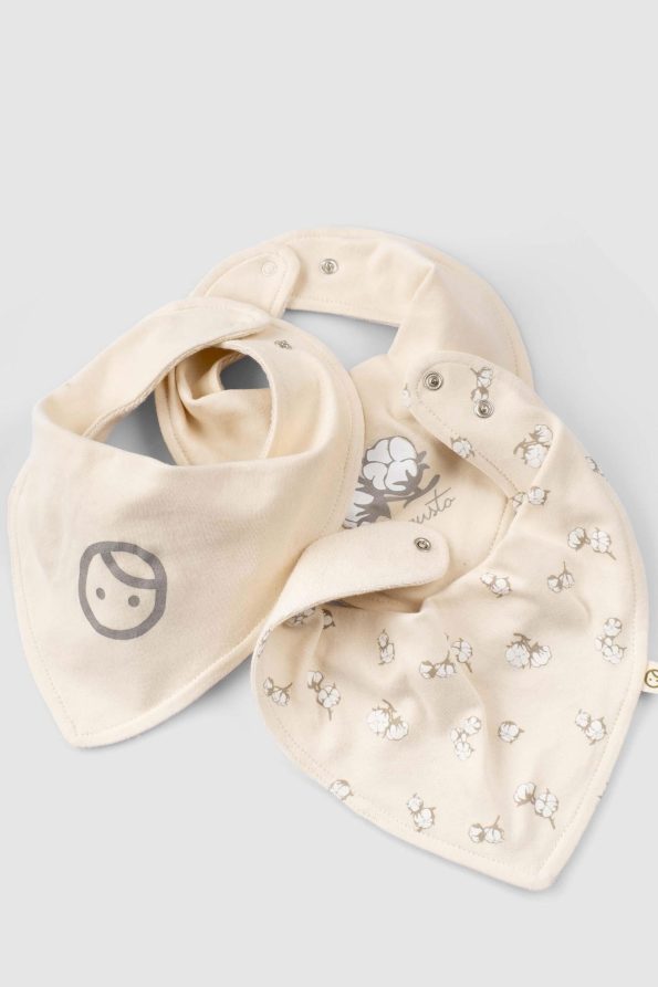 Organic Cotton 3-Pack Liquid-Proof Cotton Patterned Bandana Bib Set