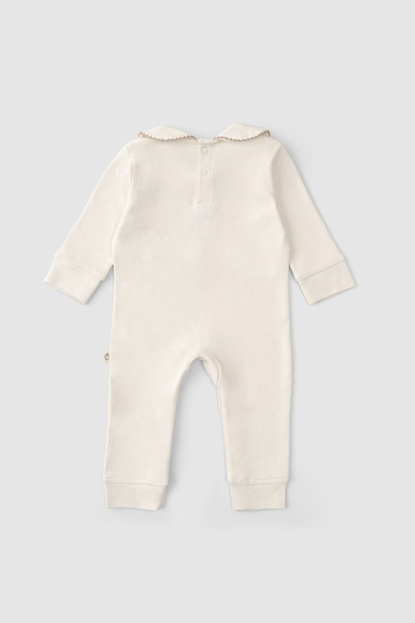 Organic Cotton Baby Collar Romper with Deer Embroidery