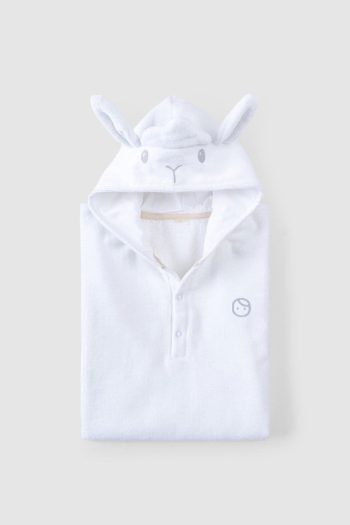 Organic Cotton Baby Lamb White Poncho Towel