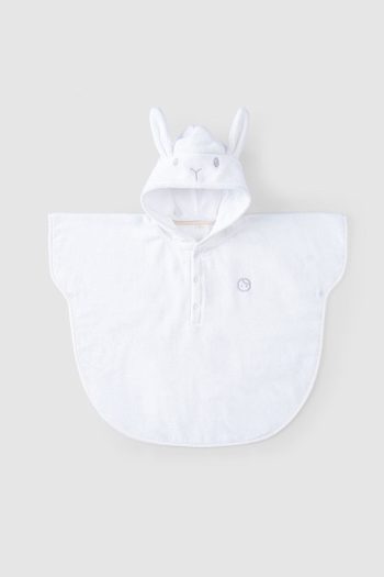 Organic Cotton Baby Lamb White Poncho Towel