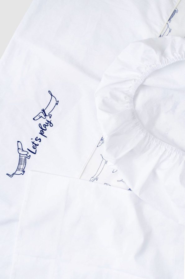 Organic Cotton 100x150cm Paw Baby Duvet and Pillow Set