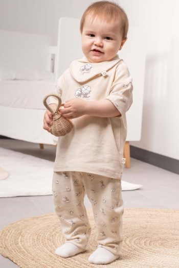 Organic Cotton Baby Outfit with Large Cotton Print