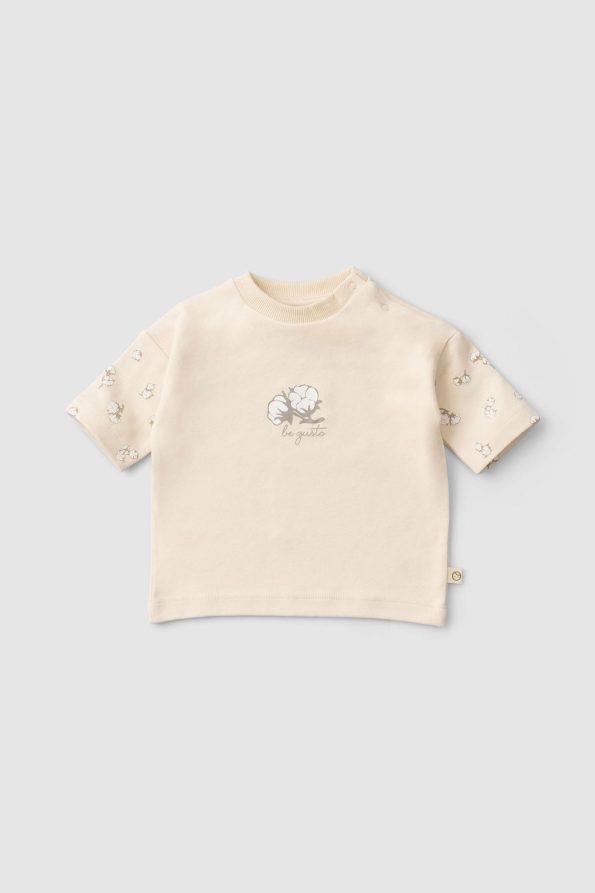 Organic Cotton Baby Outfit with Large Cotton Print