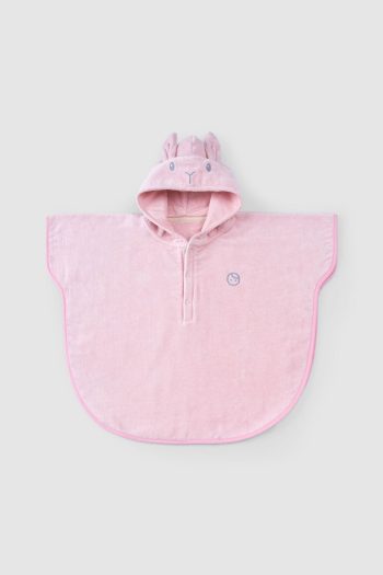Organic Cotton Baby Bunny Pink Poncho Towel