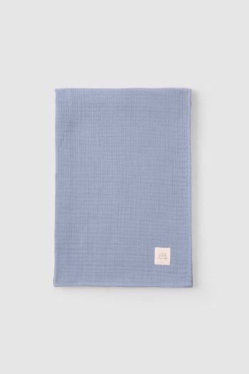 Organic Cotton Four-Layer Muslin Blanket 100x100 cm Blue