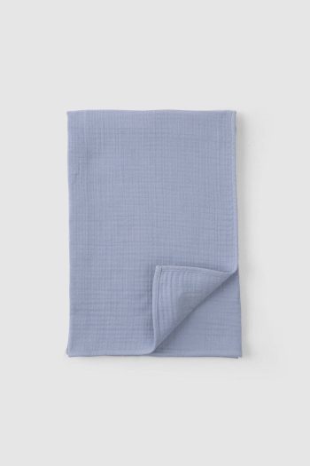 Organic Cotton Four-Layer Muslin Blanket 100x100 cm Blue