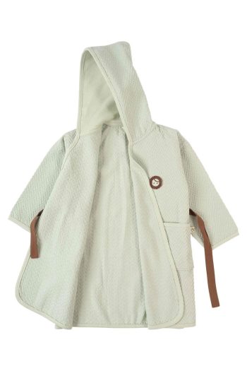 Organic Cotton Jacquard Children's Green Bathrobe