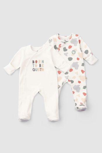Organic Cotton Gloved Footed Baby Romper Set