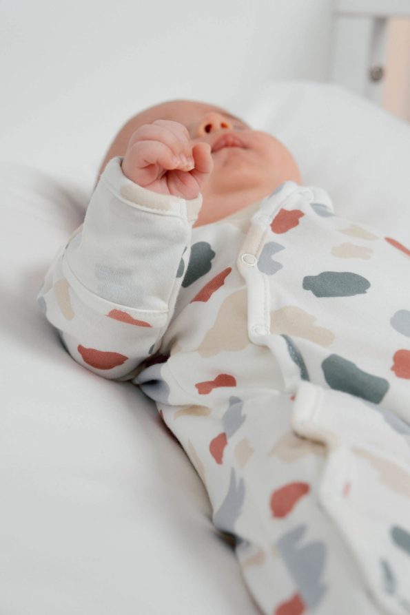 Organic Cotton Gloved Footed Baby Romper Set