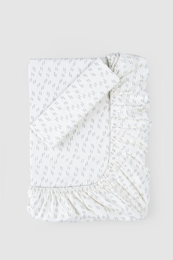 Organic Cotton Fitted Sheet and Pillowcase Set Arrow 90x190 cm