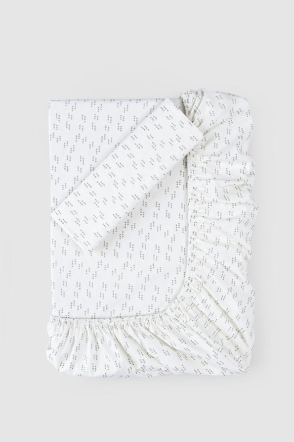 Organic Cotton Fitted Sheet and Pillowcase Set Arrow 90x190 cm