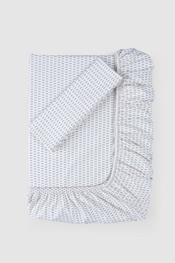 Organic Cotton Fitted Sheet and Pillowcase Set Lea 90x190 cm