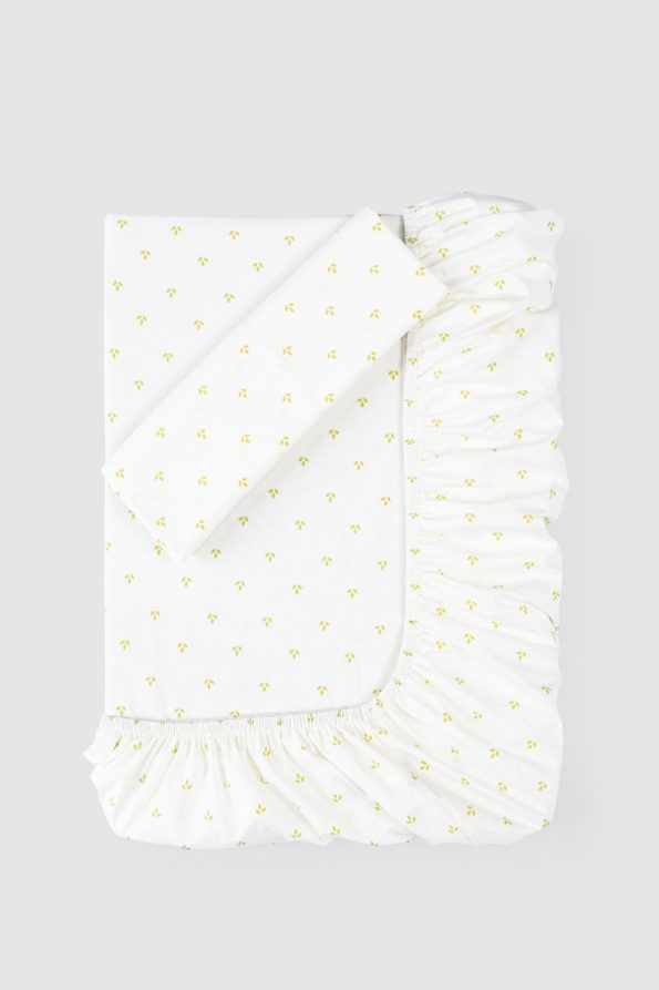 Organic Cotton Fitted Sheet and Pillowcase Set Lotus 90x190 cm