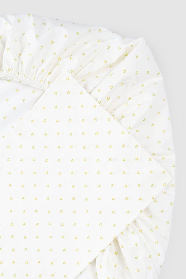 Organic Cotton Fitted Sheet and Pillowcase Set Lotus 90x190 cm