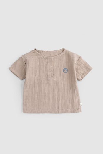 Organic Cotton Muslin Baby Beige T-Shirt