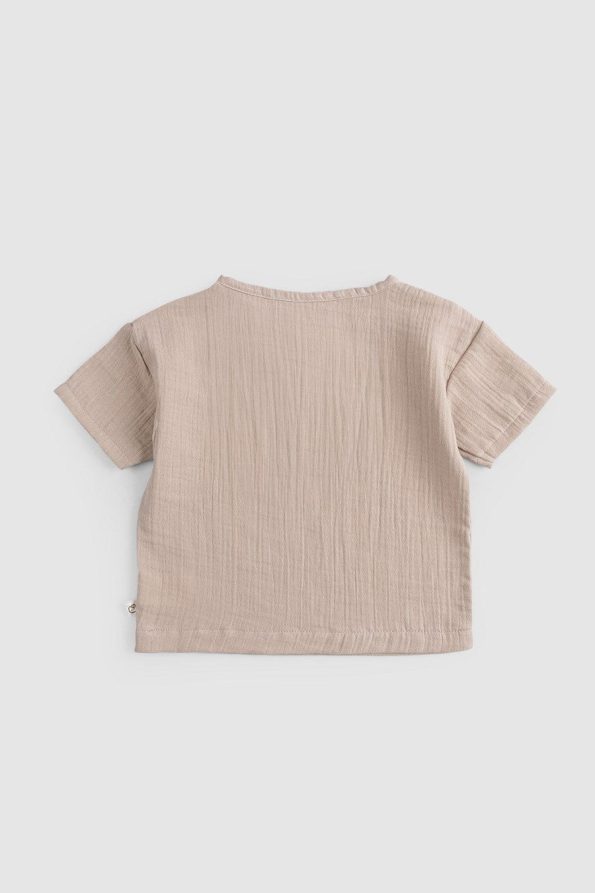 Organic Cotton Muslin Baby Beige T-Shirt