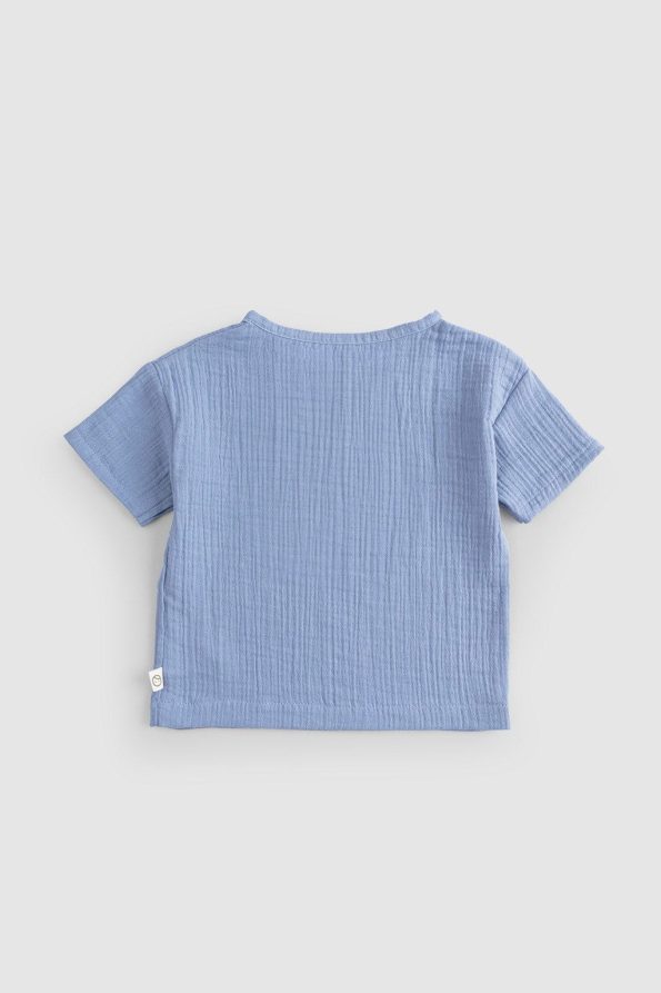 Organic Cotton Muslin Baby Blue T-Shirt