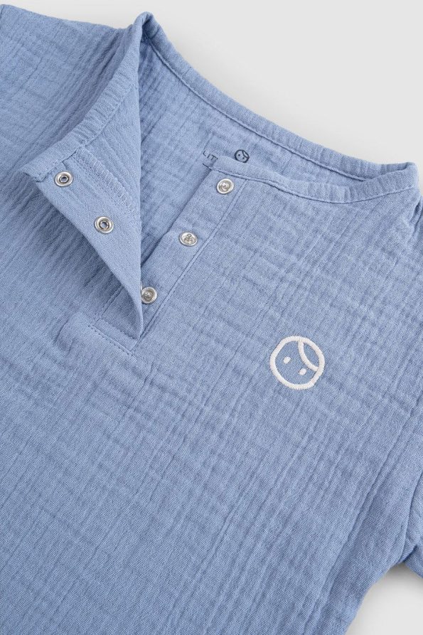 Organic Cotton Muslin Baby Blue T-Shirt