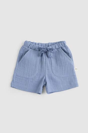 Organic Cotton Muslin Baby Blue Shorts