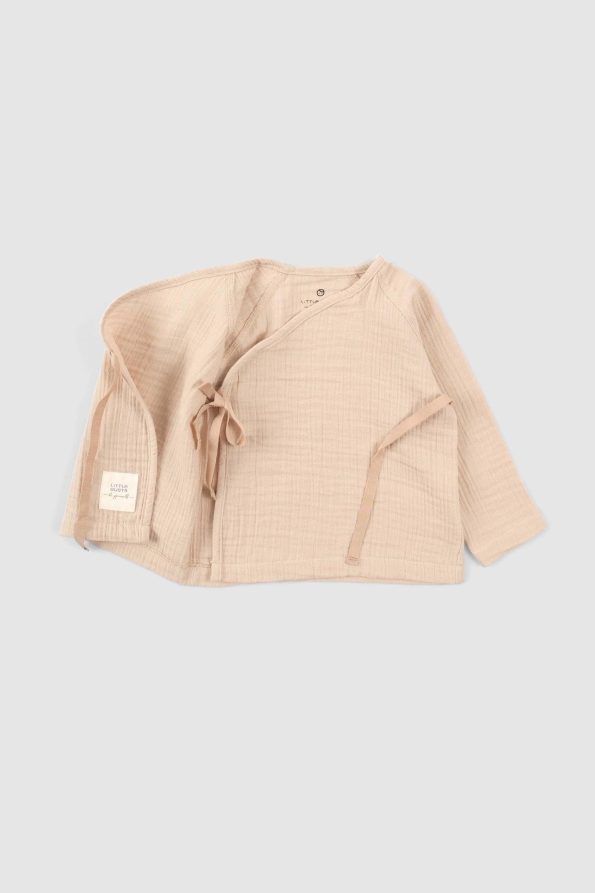 Organic Cotton Muslin Wrap Baby Set Beige
