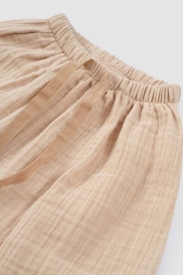 Organic Cotton Muslin Wrap Baby Set Beige