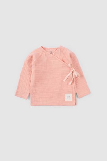 Organic Cotton Muslin Cross-over Baby Set Pink