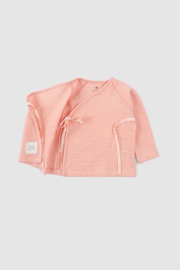 Organic Cotton Muslin Cross-over Baby Set Pink