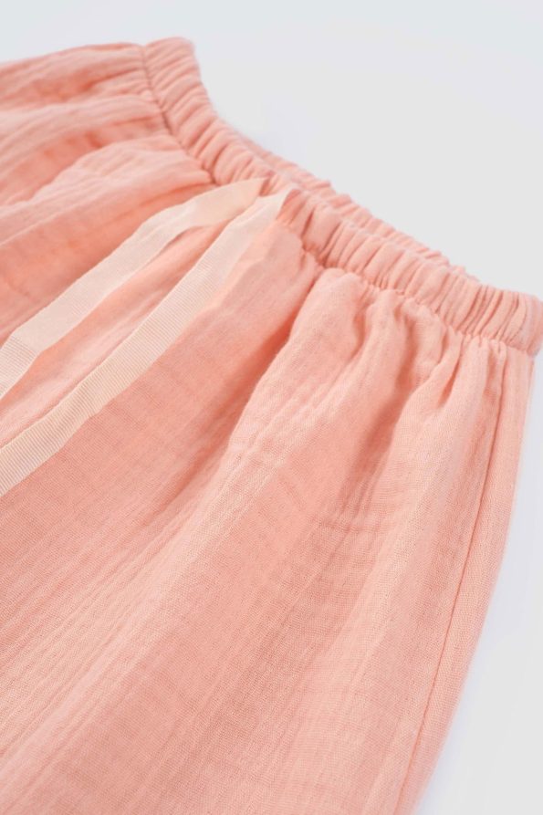 Organic Cotton Muslin Cross-over Baby Set Pink