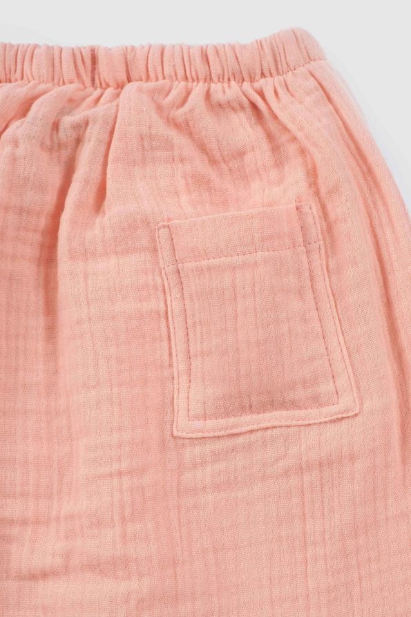 Organic Cotton Muslin Cross-over Baby Set Pink